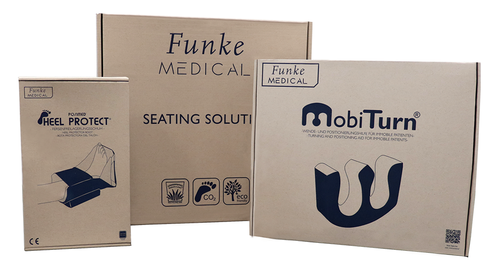 Graspapierkartons in drei verschiedenen Größen