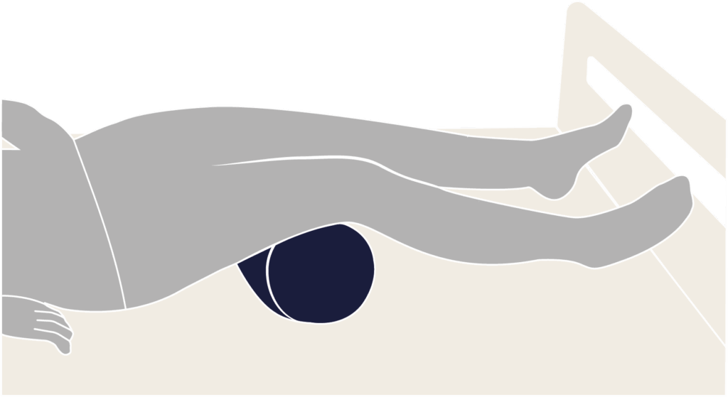 Illustration des Positionierungsbeispiels mit dem Rollenkissen